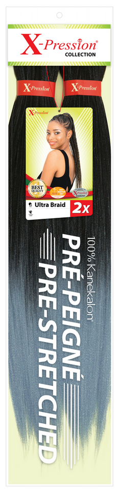 Xpression Pre Stretched Ultra Braid 2x Pack Braid Extensions 46" Length colour 1