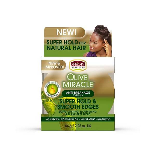 African Pride OLIVE MIRACLE Super Hold & SMOOTH EDGES