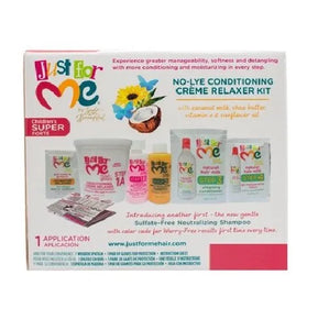 Just For Me No-Lye Conditioning Creme Relaxer Kit No Parabens Phthalates | Super